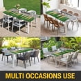 thumbnail image 5 of Grey Christmas Table Cloths for 3 Foot Rectangle Tables, Green Xmas Tree Snowflake Stars Winter Patio Waterproof Elastic Fitted Tablecloths, Washable Rectangular Table Cover for Camping, 5 of 8