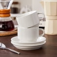 thumbnail image 6 of MALACASA Coffee Mug Set, Espresso Mugs Cups Set of 6, 8oz Porcelain Stackable Espresso Cups with Saucers and Metal Stand for Cappuccino, Coffee Drinks, Latte, Tea, 6 of 10