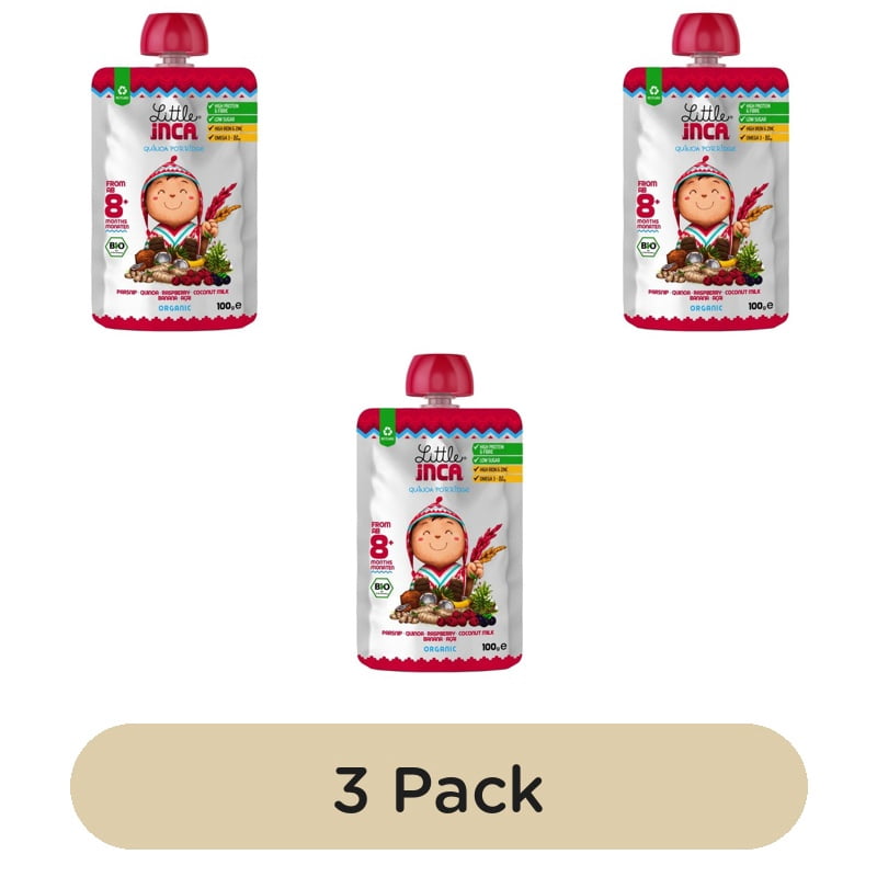 Little Inca Quinoa Porridge Baby Food Pouch 8 months + 100g, British Import (Pack of 3)