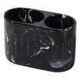 thumbnail image 4 of Soporte para cepillos de dientes, almacenamiento para baño, 2 compartimentos, resina, organizador de brochas de maquillaje, accesorios para maquinilla Negro, 4 of 10