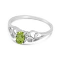 thumbnail image 3 of 10k White Gold Oval Peridot And Diamond Ring, 3 of 6