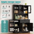 thumbnail image 4 of Walsunny Pantry Cabinet with Microwave Shelf Doors Drawer for Kitchen Storage 68" Tall Kitchen Food Cabinet Pantry Organizer Shelves Coffee Bar Cabinet with Hutch Black, 4 of 9