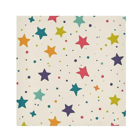 

Satin Napkin Square 20 Inches Soft Smooth Decorative Napkins for Party Wedding Banquet and Dinner Stars and Dots