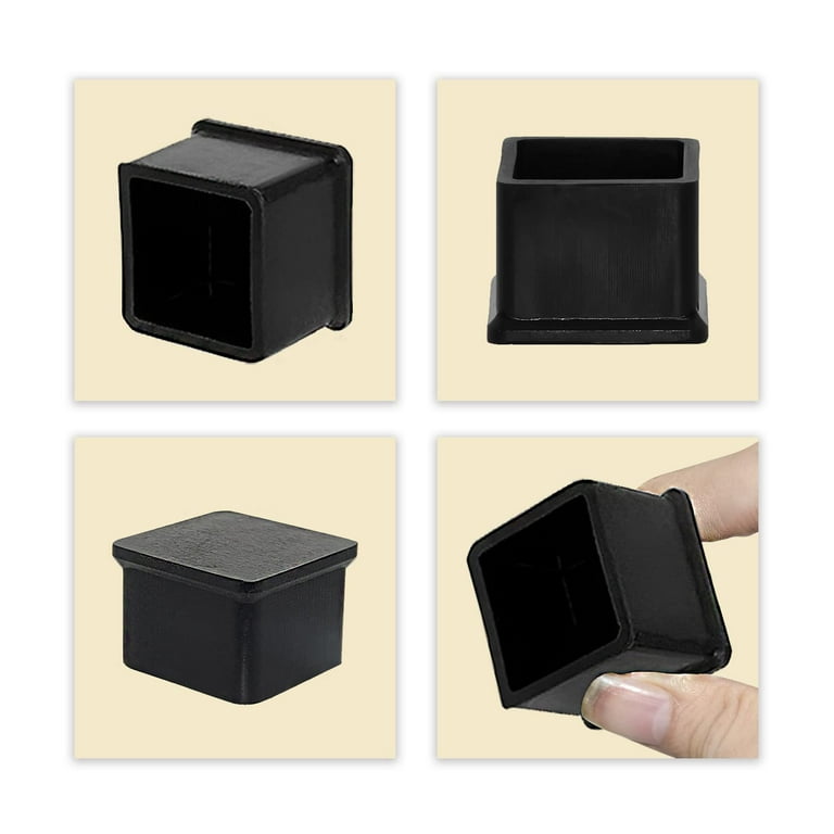 Flyshop Square Durable Rubber Leg Tips Chair Leg Caps Furniture Floor Protectors 1 3 16 x 1 3 16