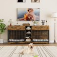 thumbnail image 7 of Ataucjin 82inch Large Dog Crate for 2 Dogs, Dog Kennel Indoor with 4 Drawers and Shelves, Double Dog Crate Furniture TV Stand, Wooden Dog Cage for Medium Large Dogs（ship in 2 boxes）, 7 of 7