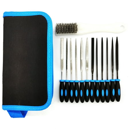 

Pack of 13 File Set Woodworking Polishing Deburring Needle Rasps Portable Craftsman Alloy Grinding Files with Carry Case