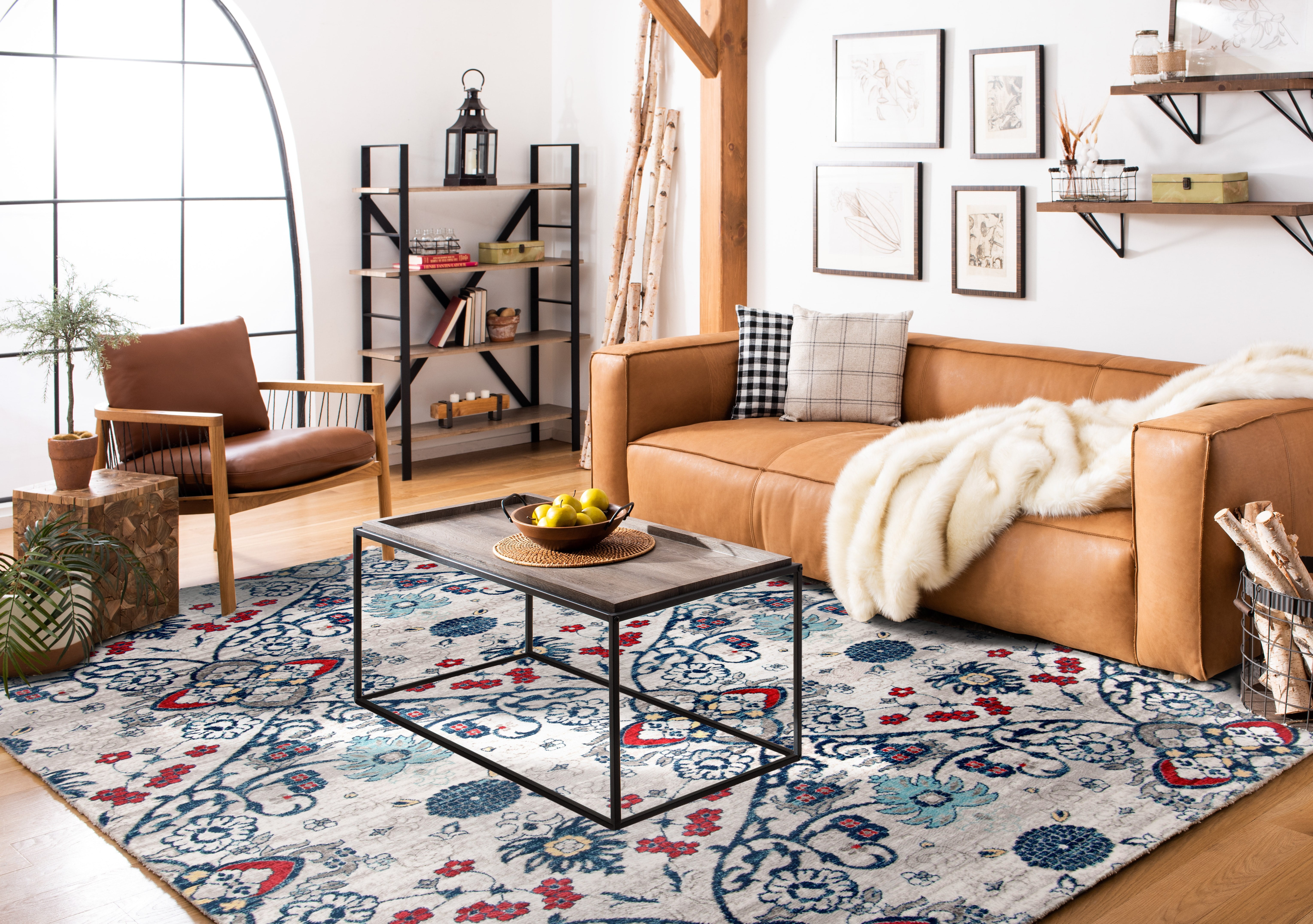 SAFAVIEH Brentwood Rudolf Southwestern Area Rug, Navy/Gray, 9' x 12'