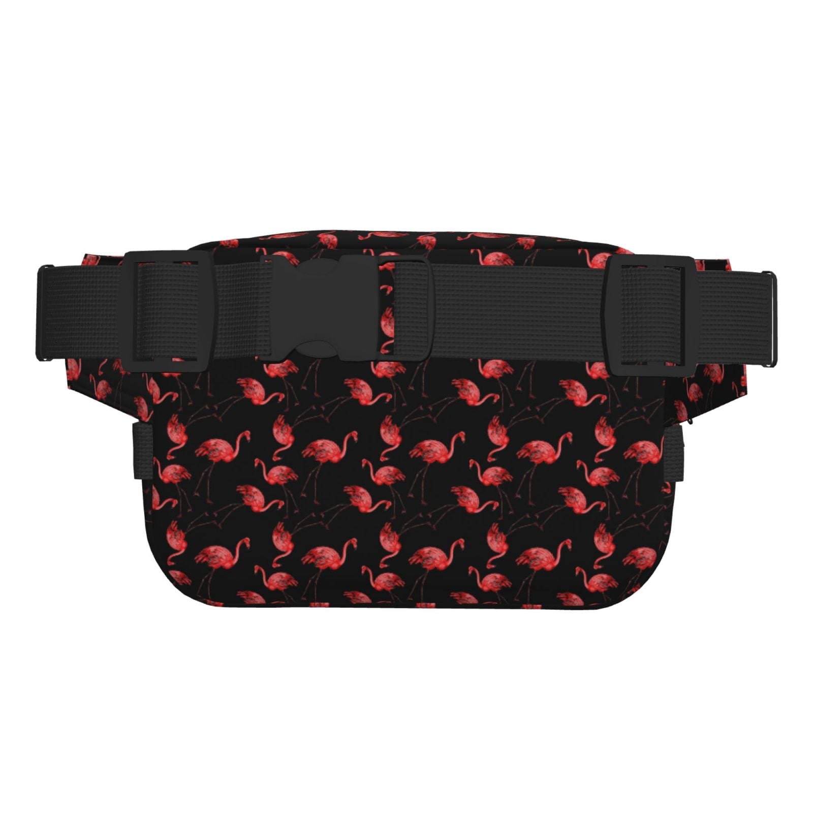 Picia Flamingo Print Square Double-Layer Waist Bag Mini Adjustable Waist Belt Bag Exercise Running Travel Hiking