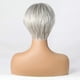thumbnail image 5 of Pelucas cortas de mezcla de cabello humano gris plateado para mujer, peluca de corte Pixie de cabello natural, ligera/transpirable/suave (color 101) brillar Electrónica, 5 of 5