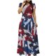 thumbnail image 1 of Vestido de Manga Corta para Mujeres Sexy Impreso Cuello en V Vestido Largo Delgado, Moda de las Señoras para la Primavera Y el Verano, 1 of 4