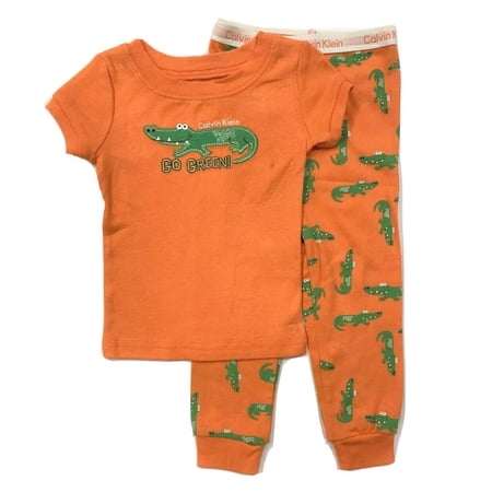 CALVIN KLEIN PAJAMA BOYS - GO GREEN ALIGATOR SZ 18 MONTHS - SET SLEEPWEAR