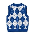 thumbnail image 2 of SILVERCELL Argyle Sweater Vest 100% Cotton School Uniform Vest for Little Girls Boy V Neck Sweater Vest Sleeveless Pullover Knitted Waistcoat for Teen Kids, 2 of 7