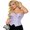 Sky Blue, variant on Women's Slim Floral Corset Bustier Tops Off Shoulder Bandage Fishbone Cincher Corselet