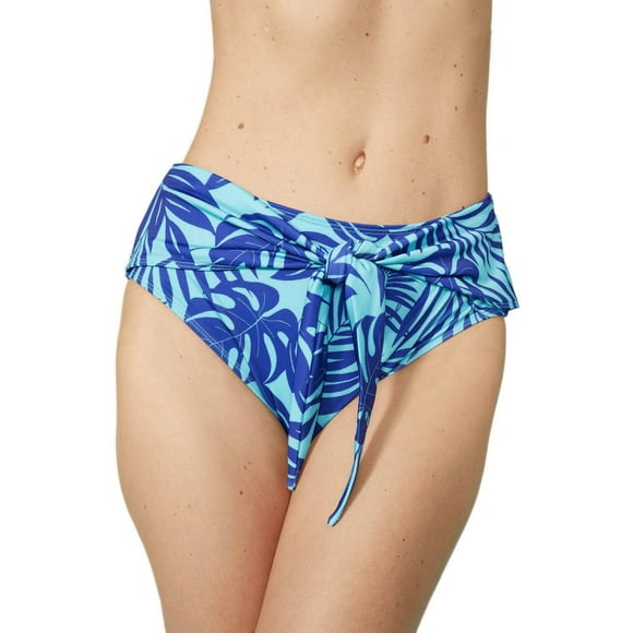 Mantaray Womens Palm Leaf High Waist Bikini Bottoms