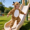 thumbnail image 6 of Halloween Cow Costume for Ch'ildr'en, Cute Animal Cosplay One Piece Outfit, Hooded Jumpsuit with Horns, Fancy Dress Party Clothes for K'ids Holiday Birthday, 6 of 6