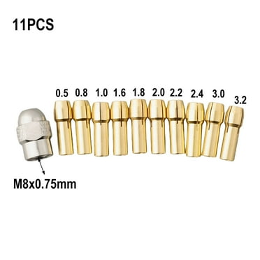 11PCS Mini Drill Collet Chuck 0.5-3.2mm Diameter 4.8mm Shank Brass Chucks For Dremel Rotary Tool Power Tool Accessories Set