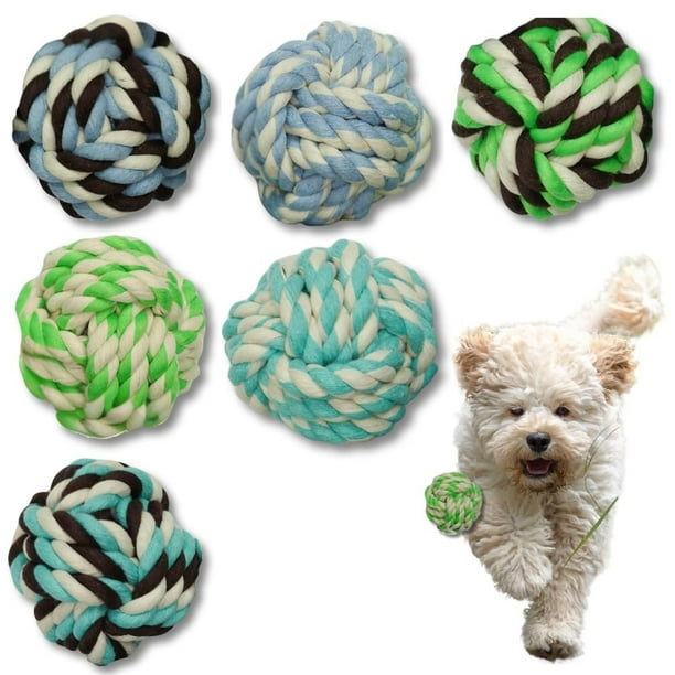 Otterly Pets Juguete para cachorros, bolas de cuerda pequeñas para perros, dentición, juguete de alg