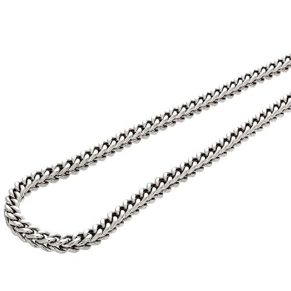 10k Real White Gold 4.0 MM Franco Box Cuban Chain Necklace 24 Inch