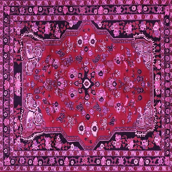 Ahgly Company Indoor Square Persian Pink Traditional Area Rugs, 7' Square