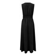 thumbnail image 4 of Summer Dresses for Women 2026 Flowy Casual Midi Dress V Neck Beach Vacation for Wedding Guest Party Vacation(Black,S), 4 of 5