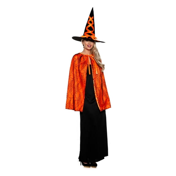 Witch Cape and Hat Adult Costume Set | Orange