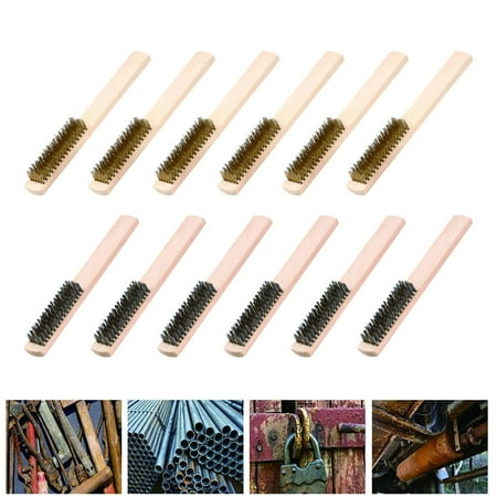 

RANMEI 12pcs Copper Wire Brush Stainless steel Wire Brush Rust Removal Clean Brush