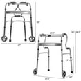 thumbnail image 3 of Giantex Aluminum Alloy Folding Walker, Stand-Assist Foldable Walker w/2 Wheels & Bi-Level Armrests, Height Adjustable Mobility Aid, Gray, 3 of 6