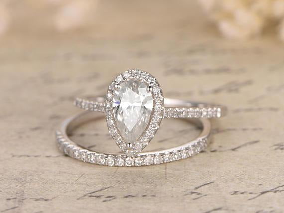 Limited Time Sale  1 50 Carat pear cut Moissanite and 