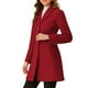 thumbnail image 4 of Abrigo largo de invierno para mujer Inspire Chic, de un solo botón, color burdeos, 4 of 6