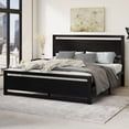 thumbnail image 2 of Sha Cerlin Black King Size Heavy Duty Metal Platform Bed Frame with Wooden Headboard & Footboard, Adult, 2 of 7