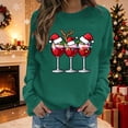 thumbnail image 2 of Ecqkame Womens Crew Neck Sweatshirts Christmas Print Long Sleeve Casual Loose Pullover Top Holiday Daily Comfy Fit Sweatshirt Army Green XL, 2 of 7