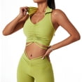 thumbnail image 1 of Diseño deportivo con solapa, espalda a prueba de golpes, top deportivo para hacer ejercicio, sujetador de yoga verde XL, 1 of 7
