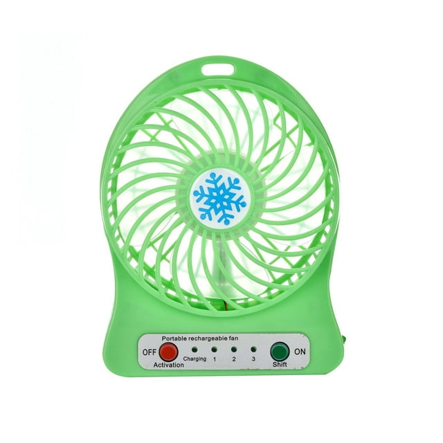 Klonfd Snowflake Mini Desk Fan USB Rechargeable 3 Speed Quiet Fan Portable Fan With Strong Airflow For /Home