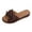 Khaki, variant on Toome Womens Slide Sandals Bow Knot Summer On Slippers Open Toe Flat Shoes