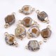 thumbnail image 1 of Electroplate Natural Agate Links connectors with Brass Findings Dyed Faceted Golden Camel 16~20x9~12x4~8mm Hole: 2mm, 1 of 2