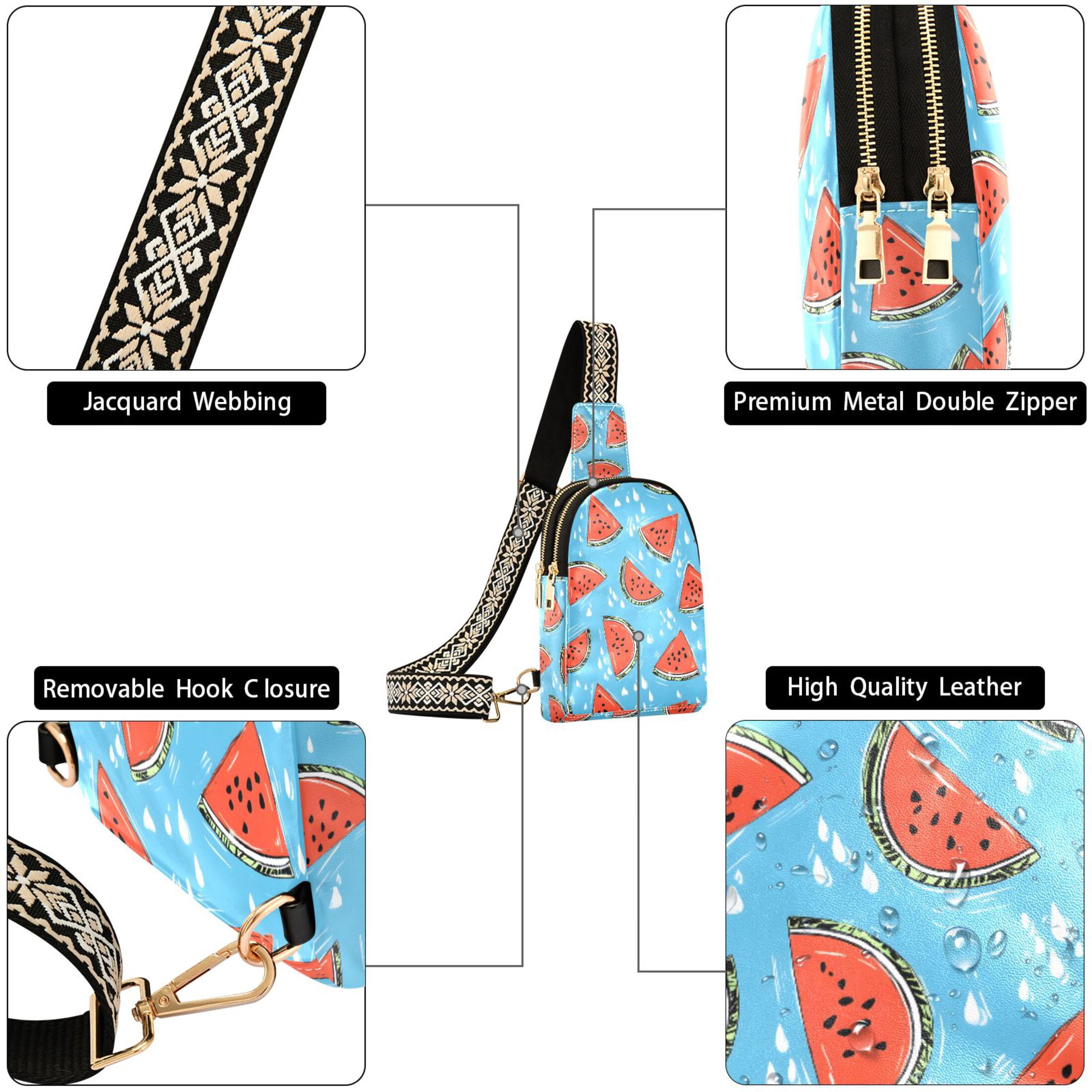 ALAZA Watermelon Cute Sling Bag for Women Men Waterproof Crossbody Chest Bags