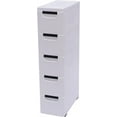 thumbnail image 4 of HLL Plastic Storage Cabinet Stackable Storage Cart 5 Drawer Containers Storage Organizer Unit Mobile Stacking Bins [White 7.9"x15.7"x33.1"], 4 of 9
