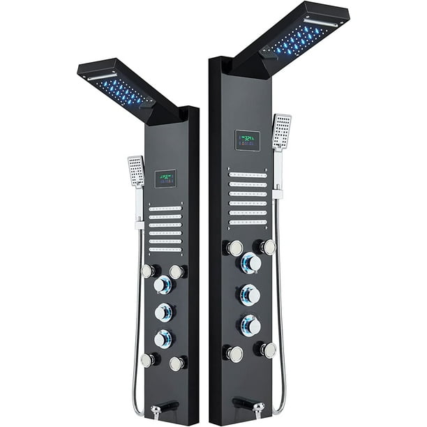 CES LED Shower Panels Tower System Stainless Steel Bathroom Black ces-led-shower-panels-tower-system-stainless-steel-bathroom-black