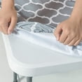 thumbnail image 3 of FFIY Elastic Fitted Vinyl Tablecloth, Flannel Backed Rectangle Table Cover for 4 FT Folding Table, Waterproof Wipeable Table Cloth for Outdoor Picnic Camping Parties, Grey Morocco Pattern, 3 of 6