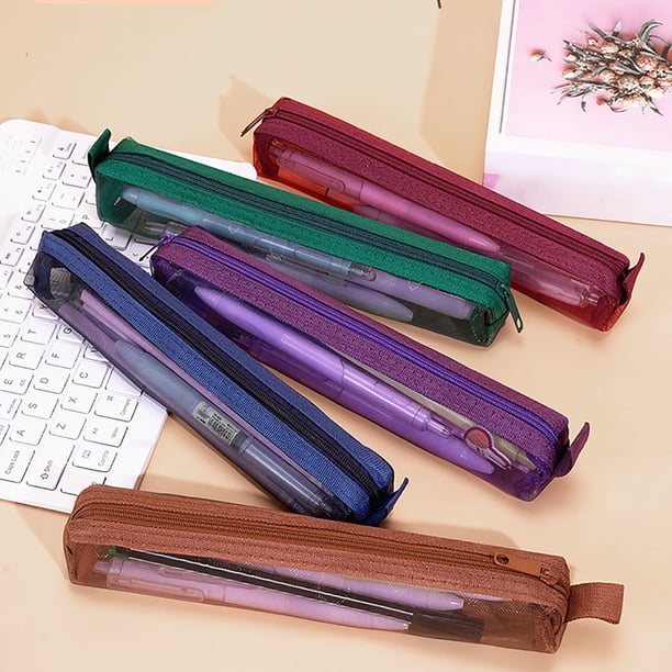 Estuche Portátil con Cremallera para Lápices, Ideal para Niños y Niñas. Bolsa de Malla para Guardar Material Escolar. Gran Capacidad. Multifuncional. Material de Poliéster. Perfecto para La Escuela,