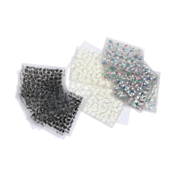 WHAMVOX 50 Sheets 3D Self-adhesive Nail Art Stickers Set DIY Nail Tip Decal Delicate Manicure Decor for Women Girls Little Flowers
