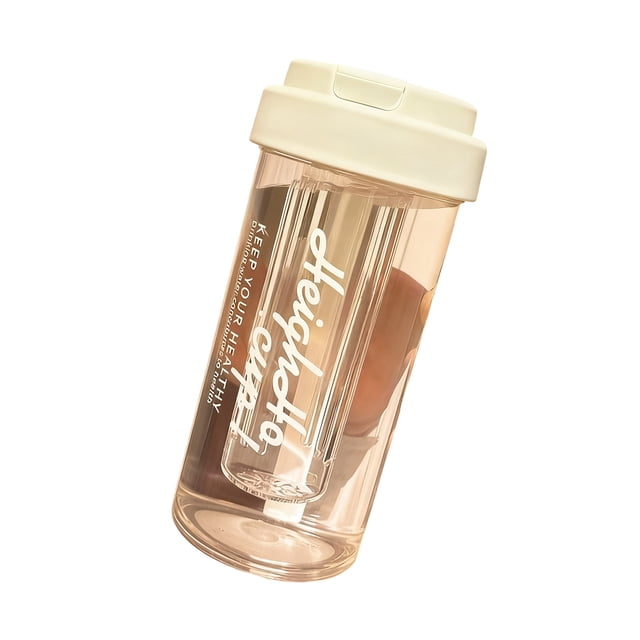 Plastic Tea Cup With Straw 600 ml Capacity Leak-Proof Design For Herbal Tea Brewing And Daily Hydration