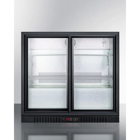 Summit SCR700 6.5 C.F. Black Sliding Glass Beverage Merchandiser