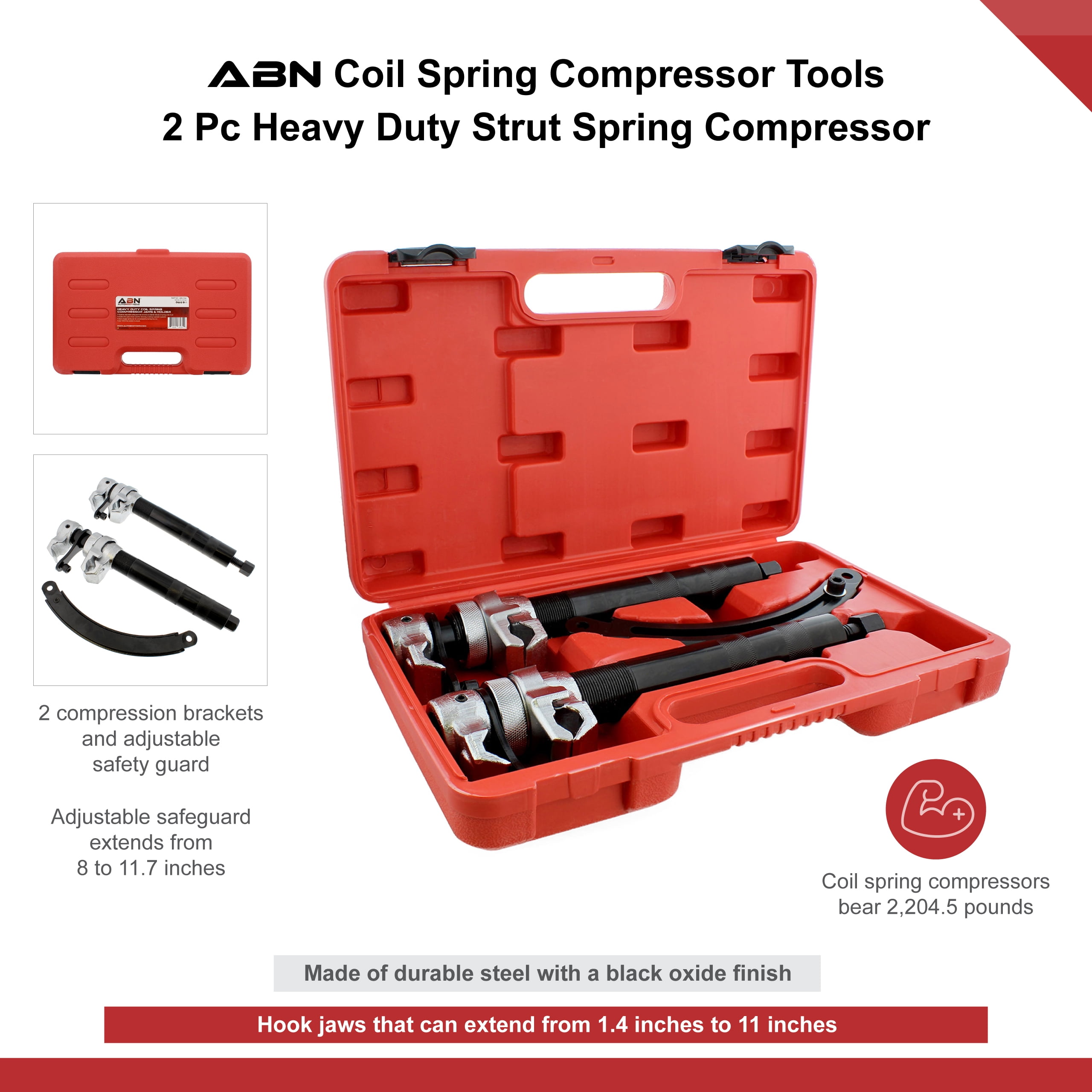 ABN Coil Spring Compression Tools - 2pc Coil Spring Clamps with Safety  Guard 