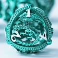 thumbnail image 4 of Ensemble de dés en Métal DND - Design Rond Unique en Forme d'Orbe Creuse pour un Meilleur Roulement - Ensemble de dés en Métal Dragon Magnifique pour Jeux de Rôle (RPG) - Ensemble de dés D&D Donjons et Dragons (Aqua Teal), 4 of 5