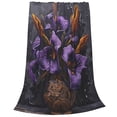 thumbnail image 2 of Fotbe Ornate Purple Floral Vase Manta de Franela Acolchonada con Estampado, Súper Suave y Esponjosa, Extra Grande para Sofá, Cama, Uso Todo el Año-40"x30", 2 of 7