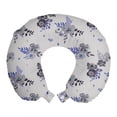 thumbnail image 1 of Floral Travel Pillow Neck Rest, Flower Bouquets Flourishing Buds of Summer Garden Meadow Blossoms Pattern, Memory Foam Traveling Accessory Airplane and Car, 12", Blue Violet and Grey, by Ambesonne, 1 of 2