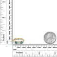 thumbnail image 6 of Gem Stone King 10K Yellow Gold Lab Grown Diamond and Blue Moissanite Engagement Ring for Women | 1.50 Cttw | Round 5MM | Gemstone April Birthstone | Size 9, 6 of 6