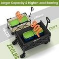 thumbnail image 2 of Collapsible Wagon with Wheels 220 lbs Wagons Carts Foldable Wagon Cart with Flexible Handle Lightweight Portable Folding Utility Grocery Shopping Cart for Grocery Sports Garden Camping, 2 of 6