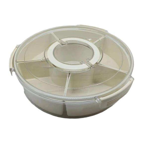 Esquirla Divider Dried Fruit Dish Round Compartment Box with Lid Multi Use Appetizer Tray Snack Plates for Cupcake Wedding Home Pantry S